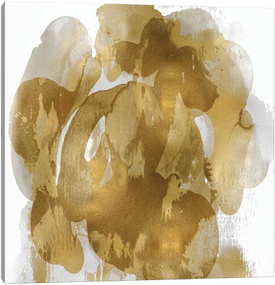 Gold Flow I Canvas Art Print - Gold & White Art