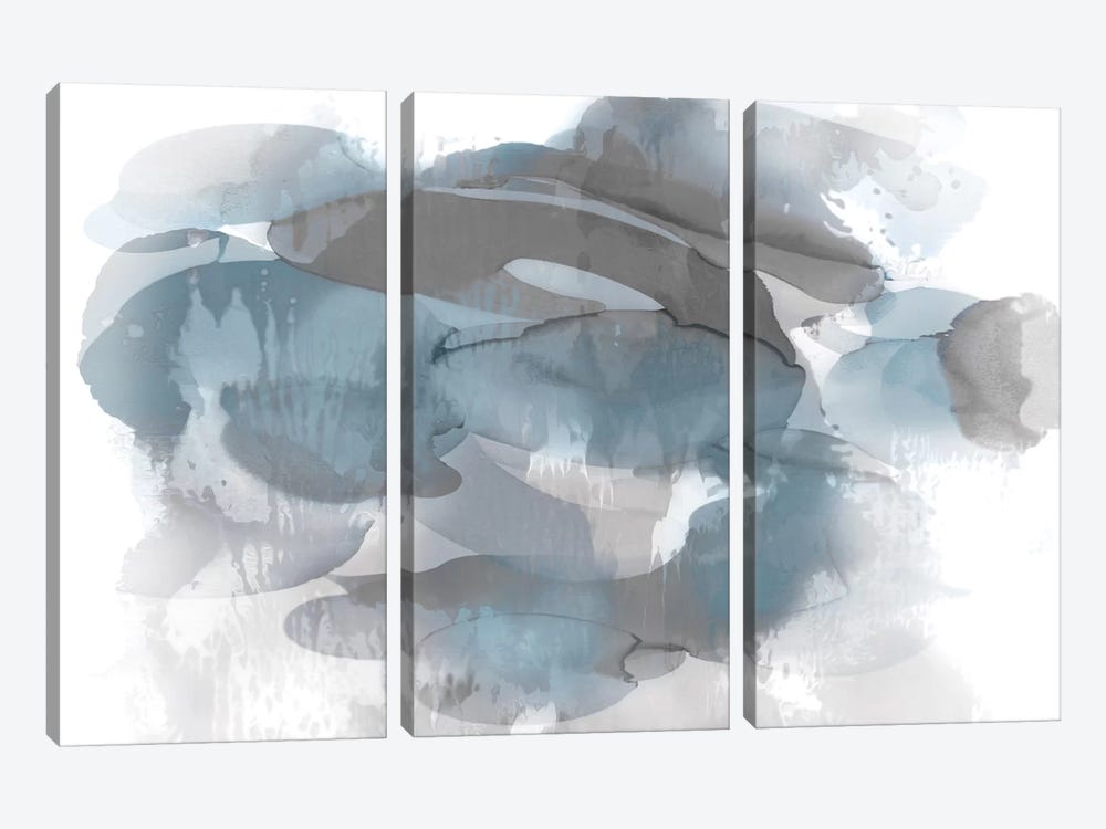 Aqua Flow I by Kristina Jett 3-piece Canvas Print
