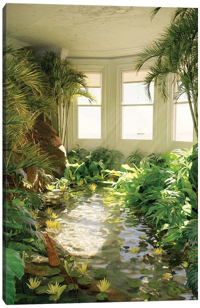 Lagoon Home - Summer Canvas Art Print - Reclaimed by Nature