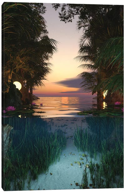 Lagooon Sunset Canvas Art Print - James Tralie