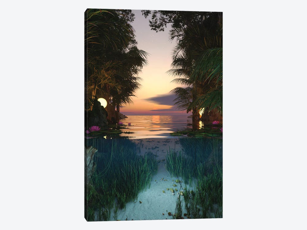 Lagooon Sunset by James Tralie 1-piece Canvas Print