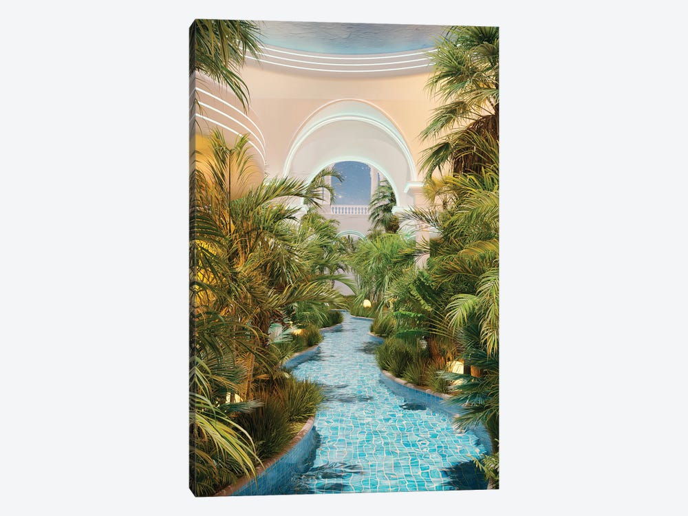Vaporwave Pool Mall by James Tralie 1-piece Canvas Art