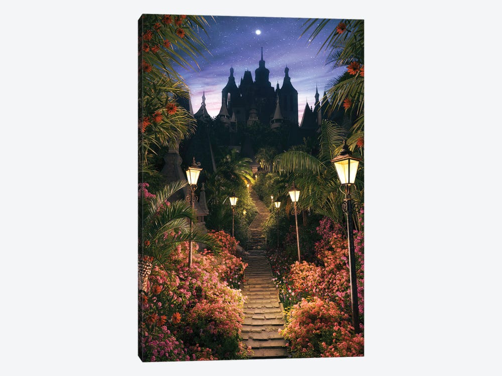 Stairway To The Castle by James Tralie 1-piece Canvas Print
