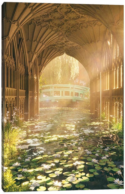 Water Lily Cathedral Canvas Art Print - Digital Art