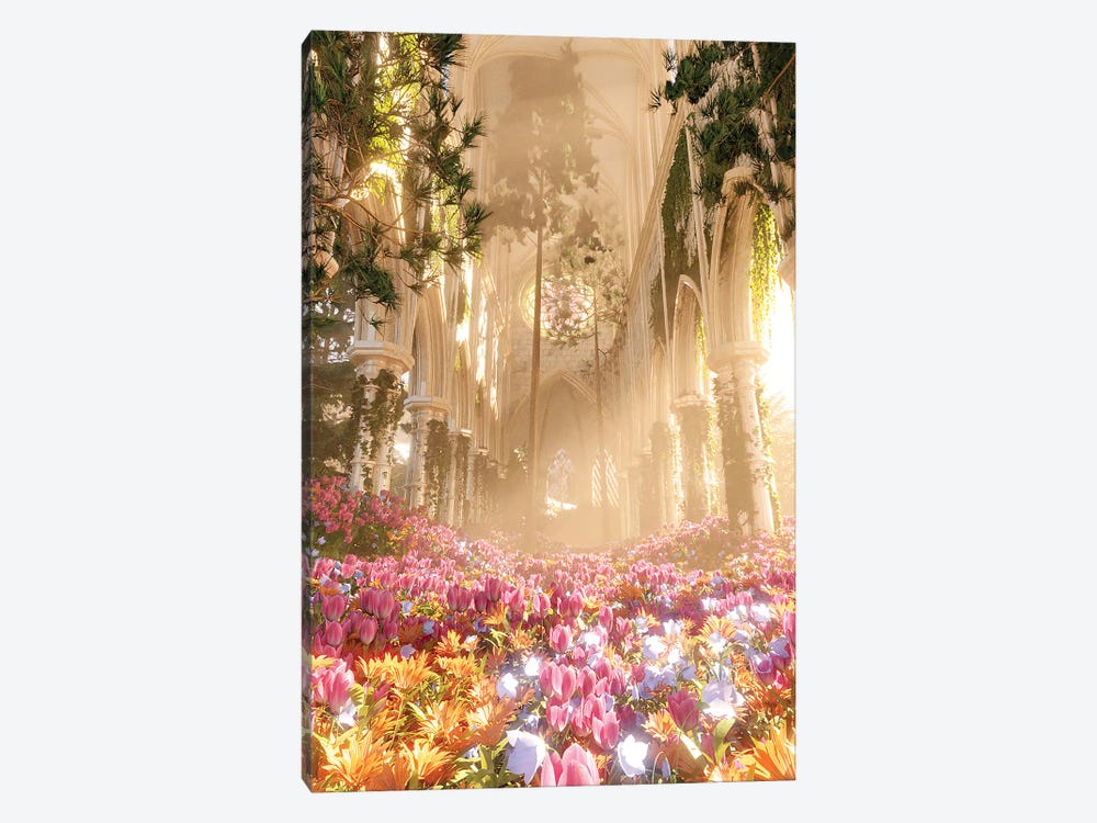 Floral Paradise Cathedral by James Tralie 1-piece Canvas Art Print