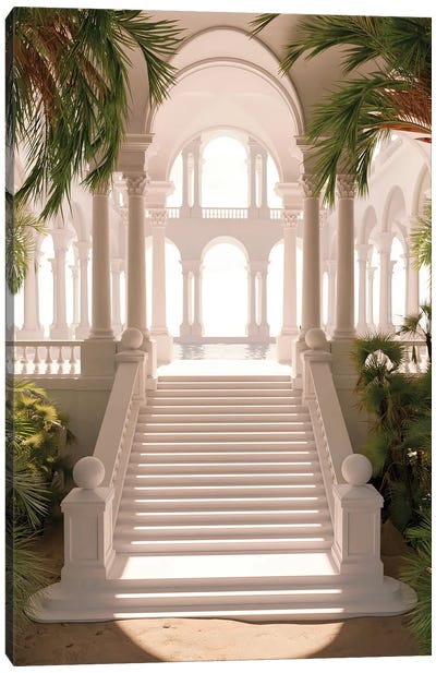 Arch Dream Jungle Canvas Art Print - Stairs & Staircases