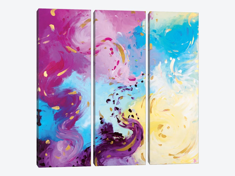 Bubble Gum And Rainbows 3-piece Canvas Print
