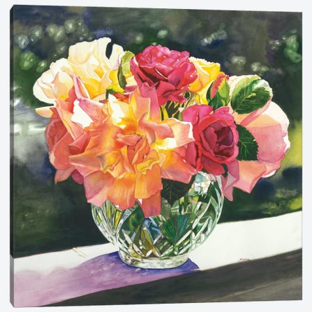 Rose Bowl Canvas Print #JUD19} by Judy Koenig Canvas Art