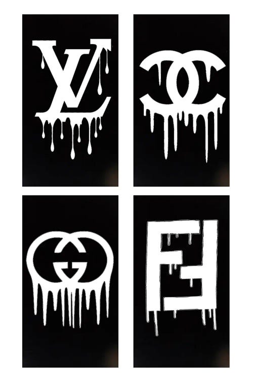 Chanel And More Dripping Logos Art Print by Julie Schreiber | iCanvas