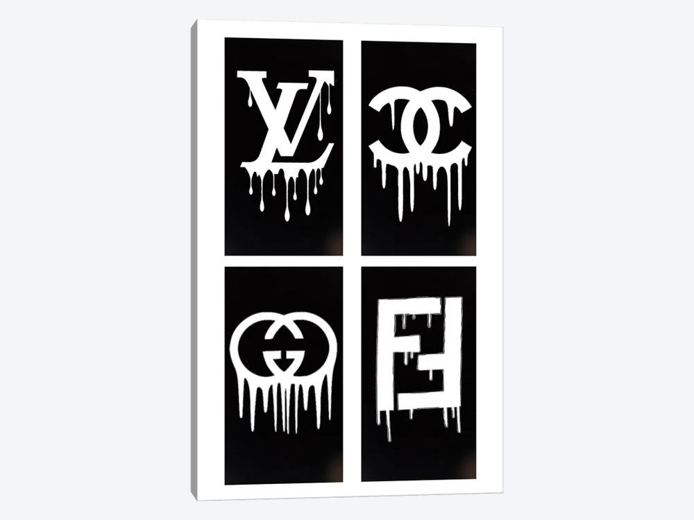Chanel And More Dripping Logos by Julie Schreiber 1-piece Canvas Wall Art