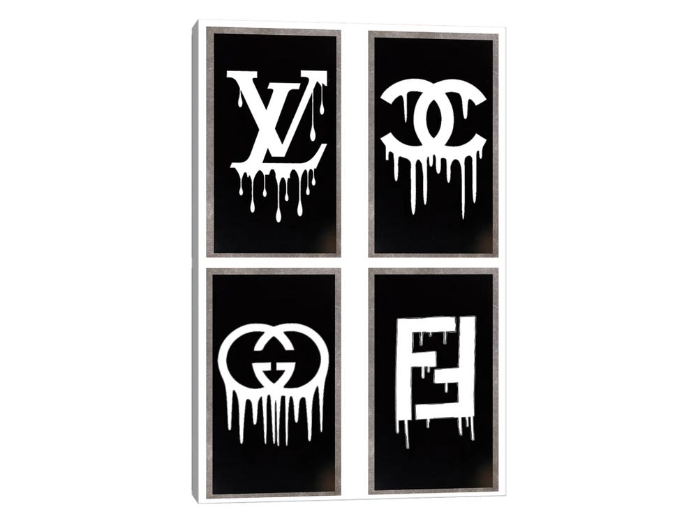 Chanel And More Dripping Logo With - Canvas Wall Art | Julie Schreiber