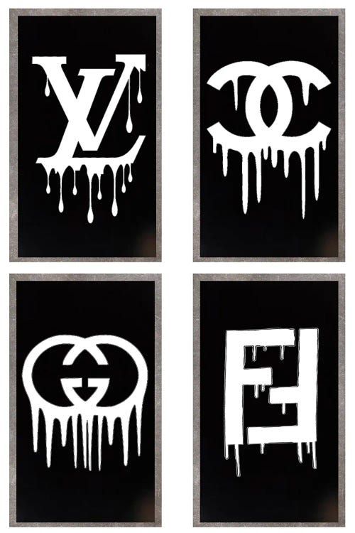 Chanel And More Dripping Logo With Border