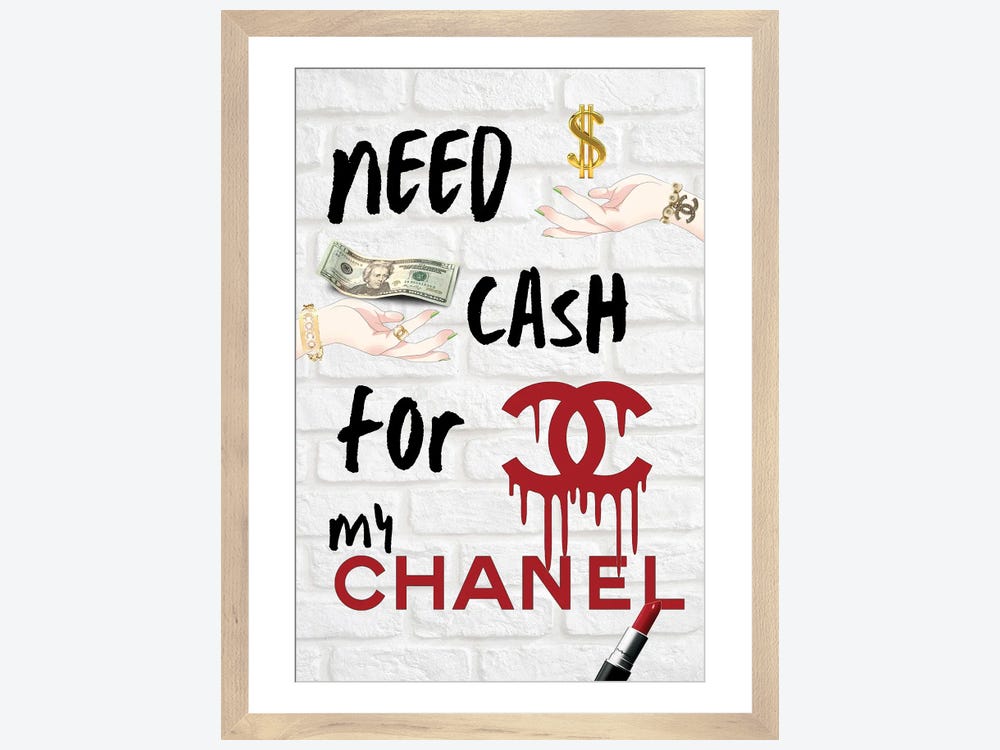 Julie Schreiber Canvas Wall Decor Prints - Need Money for Chanel II ( Decorative Elements > Money art) - 40x26 in