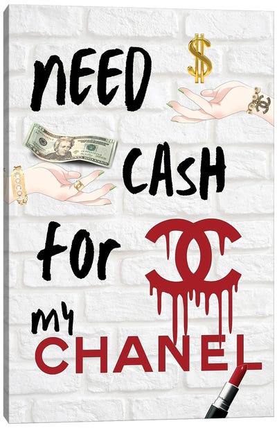Need Money For Chanel II Canvas Art Print - Julie Schreiber