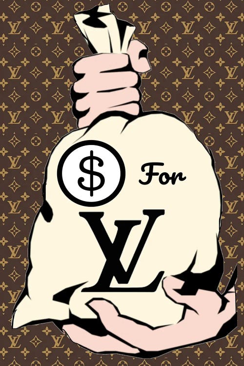 Money For Louis Vuitton Canvas Art Print by Julie Schreiber