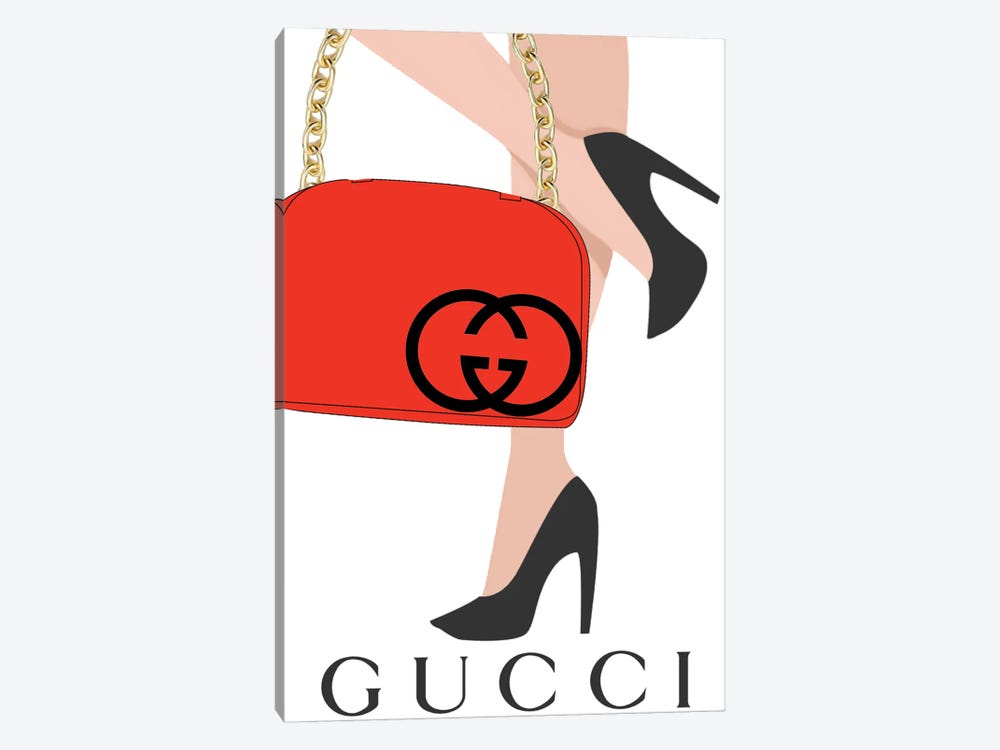 Gucci Red Handbag by Julie Schreiber 1-piece Canvas Art Print