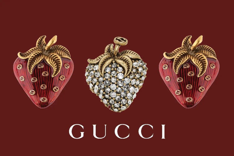 Gucci Strawberries by Julie Schreiber wall art