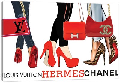 Louis Vuitton Hermès & Chanel Ladies Canvas Art Print - Julie Schreiber
