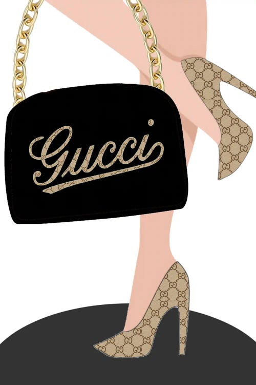 Gucci Pattern Shoes And Gucci Handbag