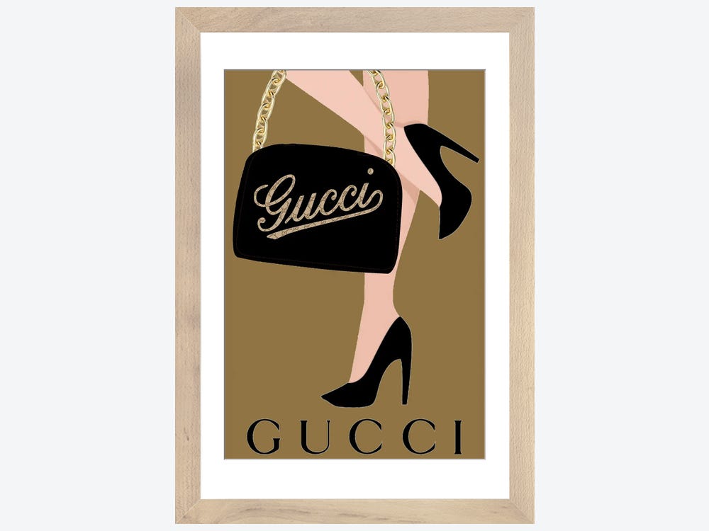 Framed Canvas Art (White Floating Frame) - Gucci Flower by Julie Schreiber ( Fashion > Fashion Brands > Gucci art) - 26x18 in