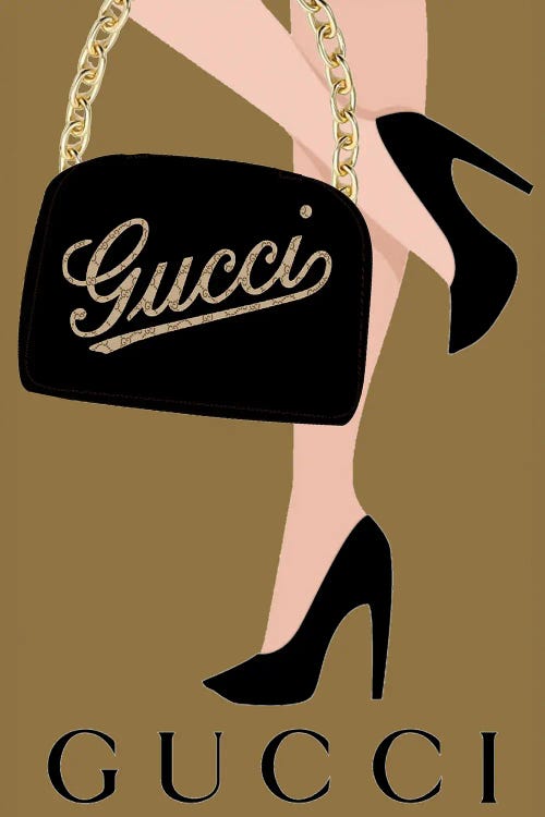 Gucci Black Handbag Pop Art