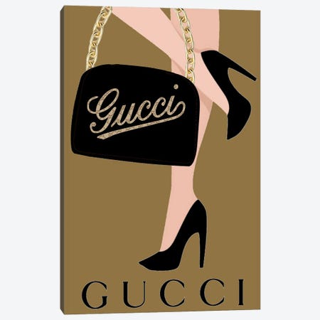 Gucci Black Handbag Pop Art Canvas Print #JUE131} by Julie Schreiber Canvas Art Print