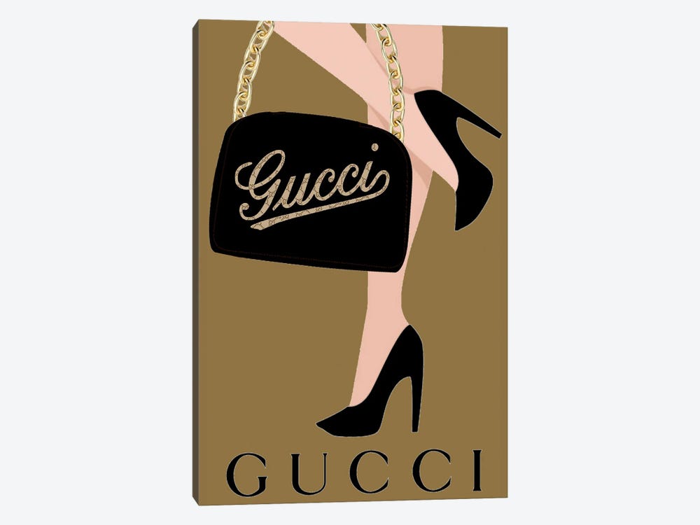 Gucci Black Handbag Pop Art by Julie Schreiber 1-piece Canvas Wall Art