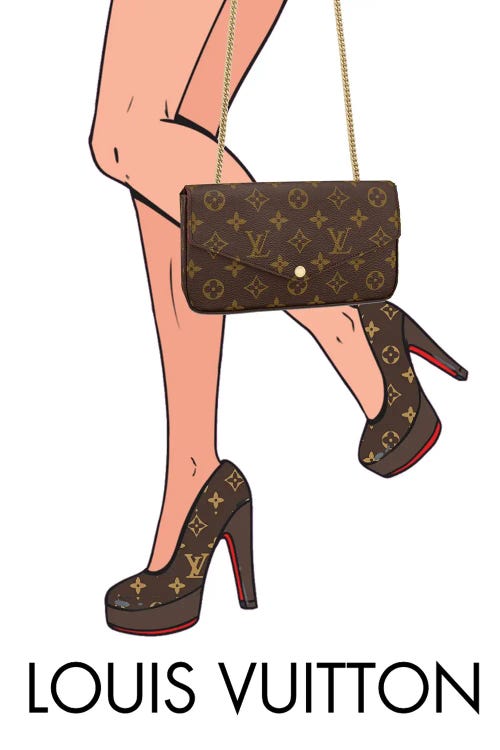 Louis Vuitton Matching Heels And Handbag