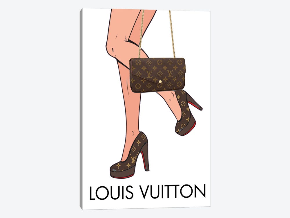 Louis Vuitton Matching Heels And Handbag by Julie Schreiber 1-piece Canvas Print