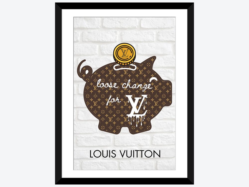Framed Poster Prints - Louis Vuitton Dripping Logo Pattern by Julie Schreiber ( Fashion > Fashion Brands > Louis Vuitton art) - 32x24x1