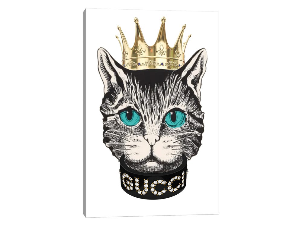 Gucci Cat Canvas Print by Julie Schreiber