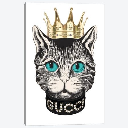 Gucci Cat Canvas Print #JUE136} by Julie Schreiber Canvas Wall Art