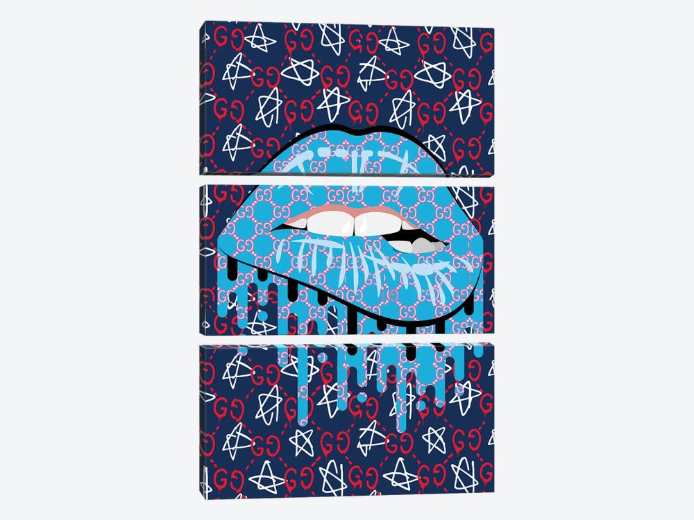Gucci Starry Lips by Julie Schreiber 3-piece Art Print