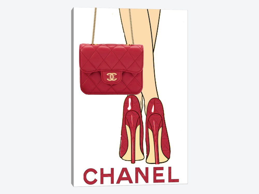 Red Chanel Handbag by Julie Schreiber 1-piece Canvas Print