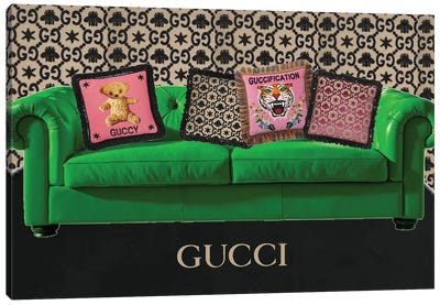 Gucci Couch And Pillows Canvas Art Print - Julie Schreiber