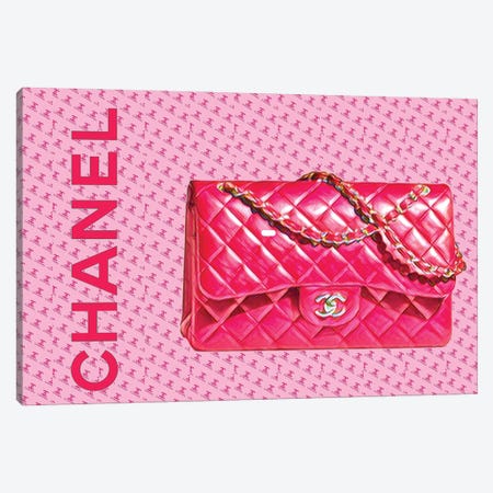 Chanel Pink Handbag Canvas Print #JUE143} by Julie Schreiber Canvas Artwork