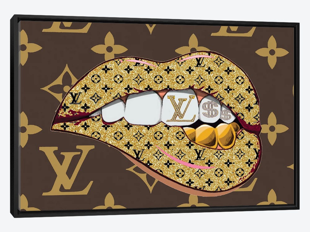 Framed Canvas Art (Gold Floating Frame) - Louis Vuitton Nails by Julie Schreiber ( Fashion > Hair & Beauty > Make-Up art) - 40x26 in