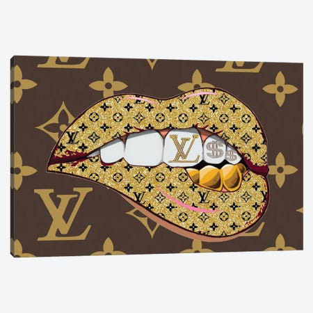 Louis Vuitton Logo Lips Pattern Square A - Art Print