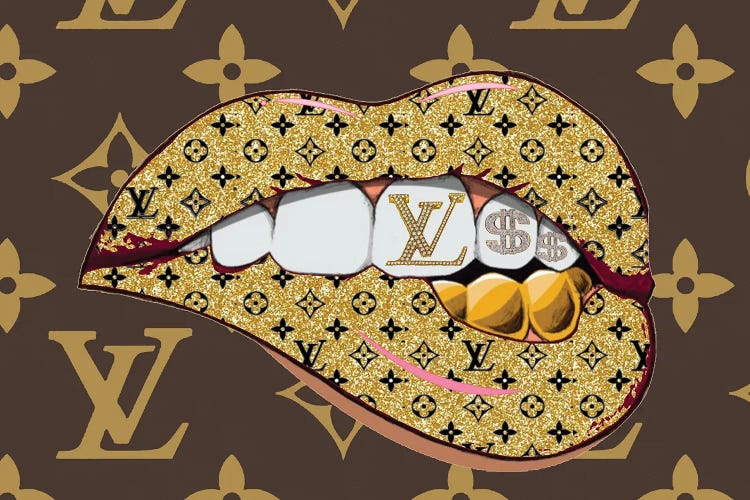 Louis Vuitton Logo Lips Pattern