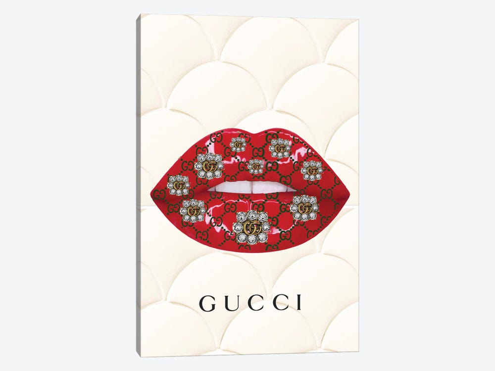 Gucci Flower Lips by Julie Schreiber 1-piece Canvas Art Print