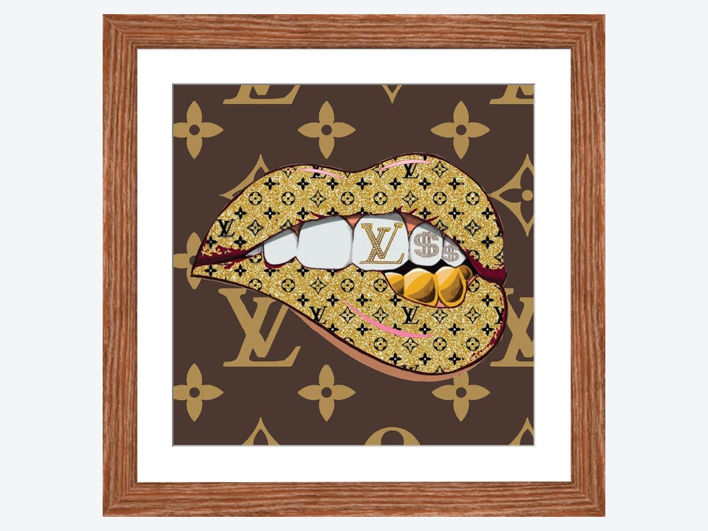 Louis Vuitton Dripping Lips White by Julie Schreiber Fine Art Paper Print ( Fashion > Fashion Brands > Louis Vuitton art) - 24x16x.25