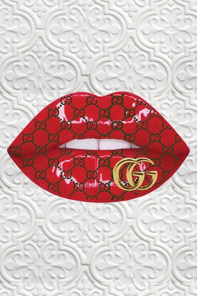 Fashion Lover: Gucci Logo Red Lips Pattern by Julie Schreiber
