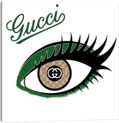 Gucci Green Eyes Canvas Art Print - Julie Schreiber