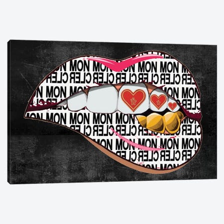Moncler Logo Lips Pattern Canvas Print #JUE163} by Julie Schreiber Canvas Artwork