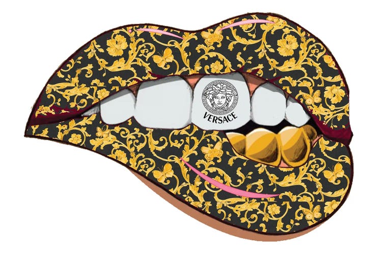 Versace Logo Lips Pattern