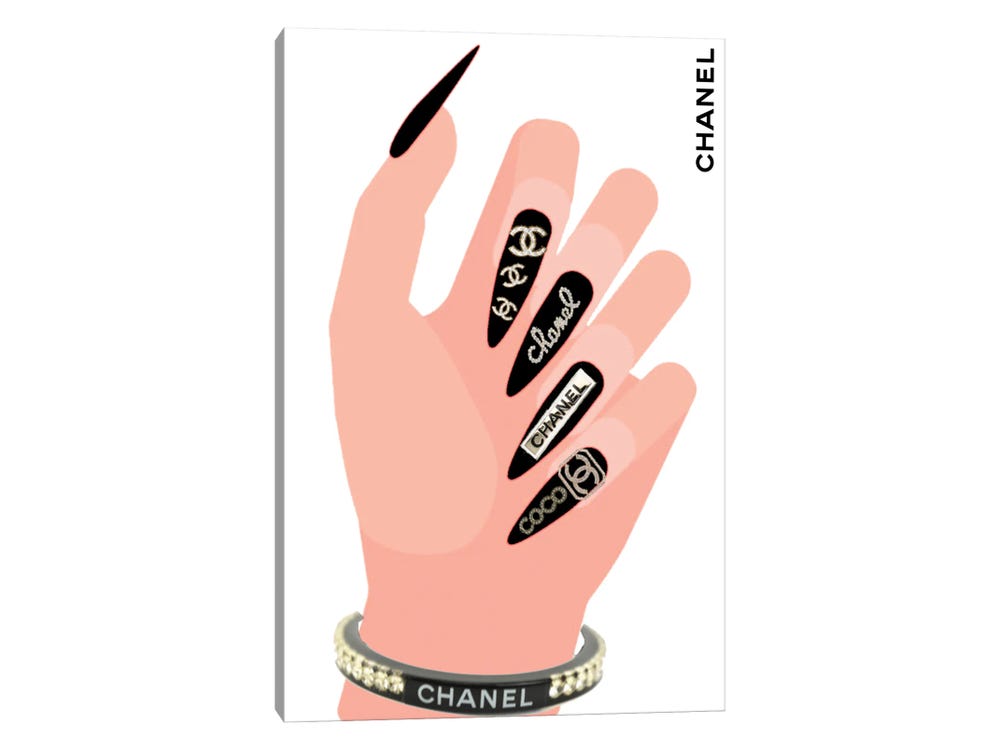 Coco Chanel nail design  Chanel nails, White nail designs, Black and white  nail designs