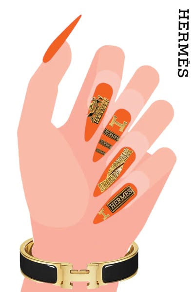 Hands: Hermès Stiletto Nails by Julie Schreiber