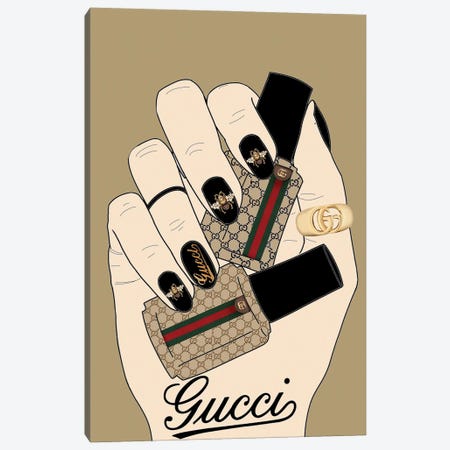 Gucci Nail Polish Nails Canvas Print #JUE183} by Julie Schreiber Canvas Artwork
