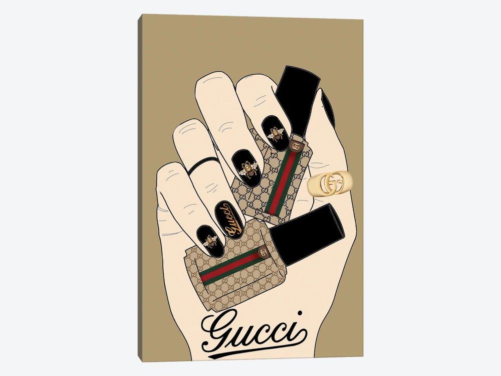 Gucci Nail Polish Nails by Julie Schreiber 1-piece Canvas Art Print