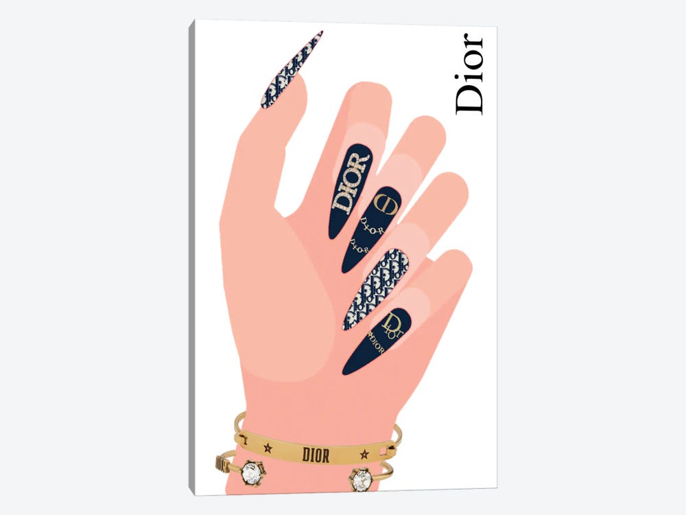 Dior Stiletto Nails With Nail Art by Julie Schreiber 1-piece Canvas Art